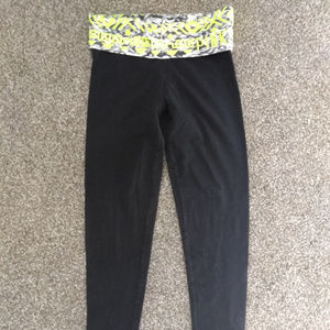 Victorias Secret PINK Yoga Leggings - Neon Aztec Pattern Waist Band - Size XS